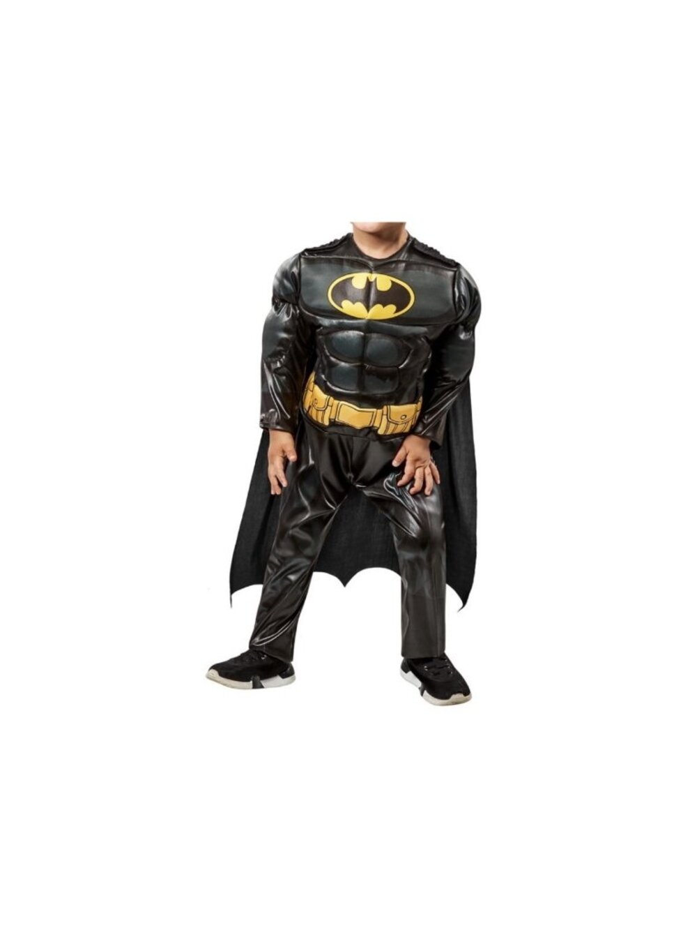 DC Batman Toddler Padded Muscle Halloween Costume With Soft Mask & Cape 2T
